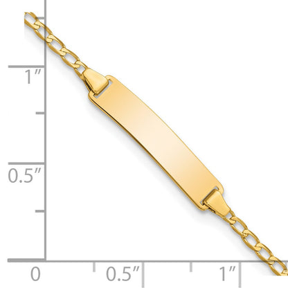 14K Flach Panzer Glieder Id Armband
