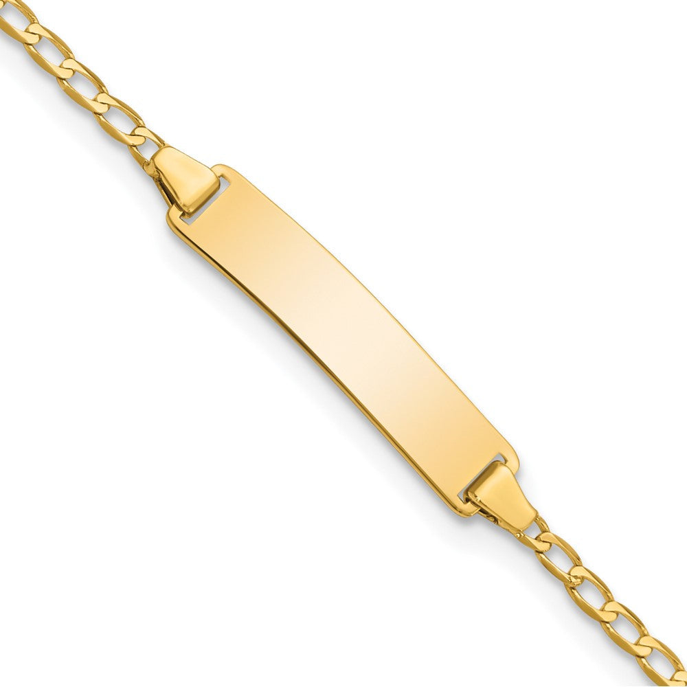 14K Flach Panzer Glieder Id Armband