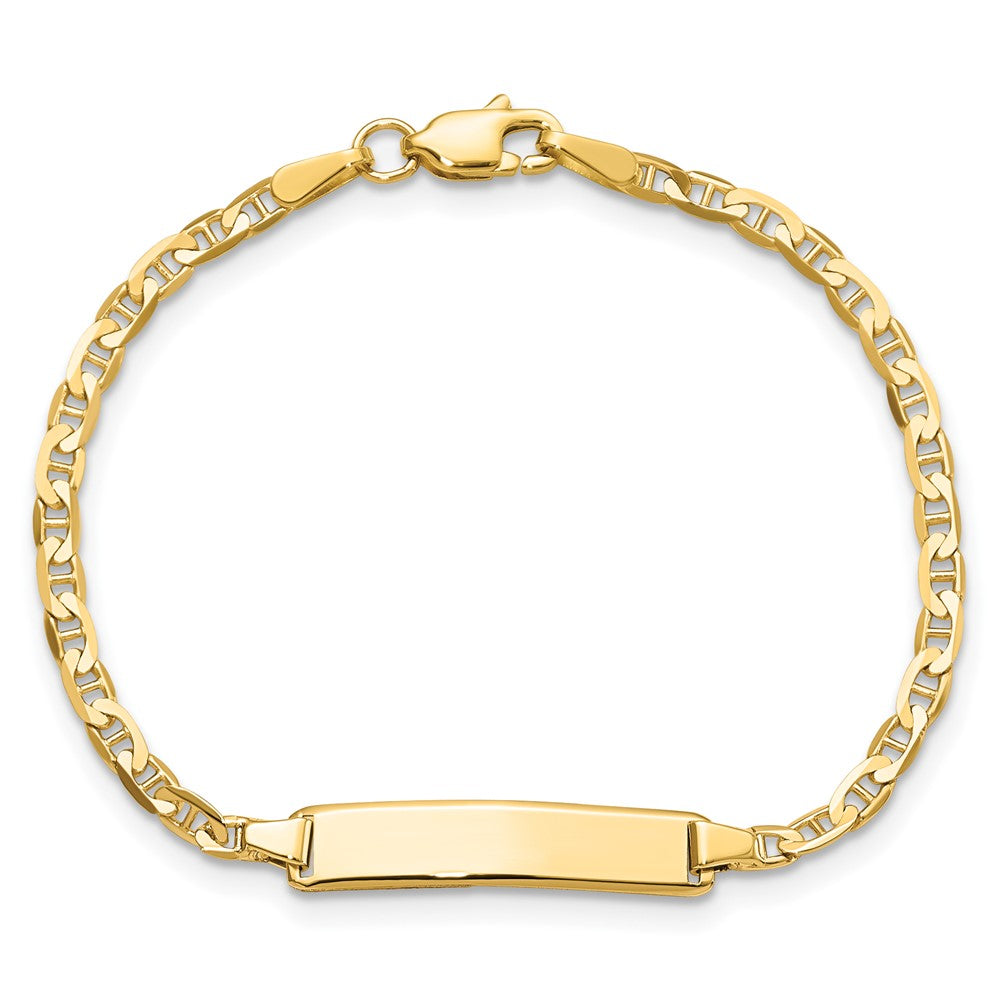 14K Flach Anker Glieder Id Armband