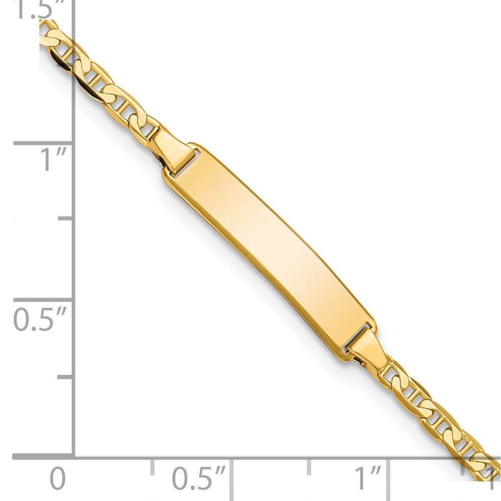 14K Flach Anker Glieder Id Armband