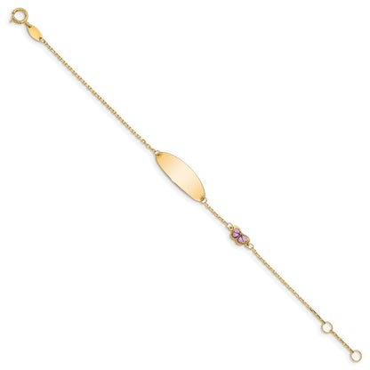 5.5 Zoll 14K Kinder Emaille Schmetterling Mit.5 Zoll Verlängerung. Id Armband