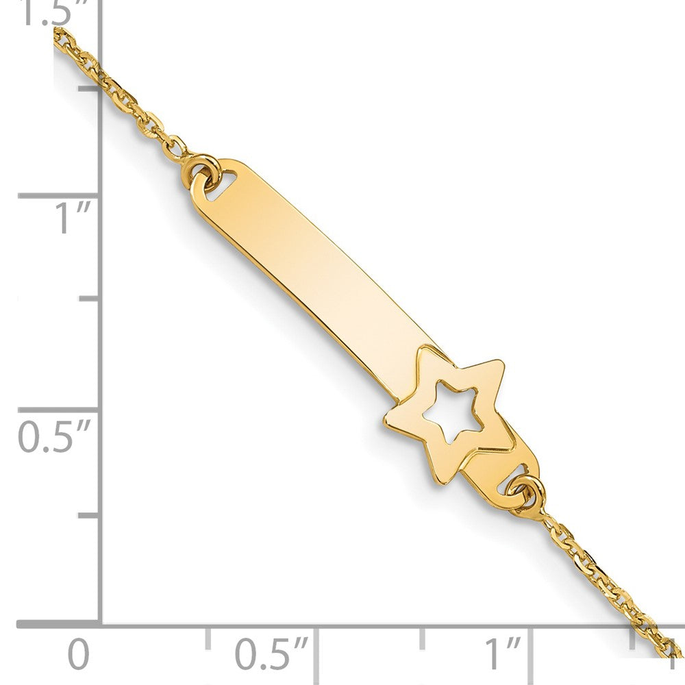 5.5 Zoll 14K Kinder Poliert Stern mit 1 Zoll Verlängerung. Id Armband