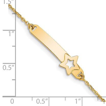5.5 Zoll 14K Kinder Poliert Stern mit 1 Zoll Verlängerung. Id Armband