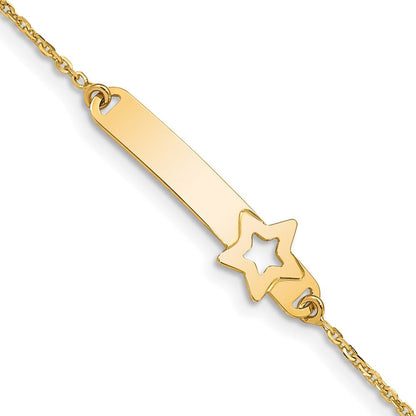 5.5 Zoll 14K Kinder Poliert Stern mit 1 Zoll Verlängerung. Id Armband