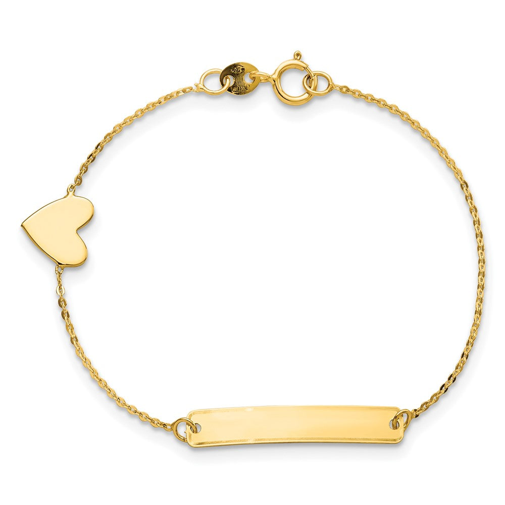5.5 Zoll 14K Poliert 5.5 Zoll Herz Id Armband