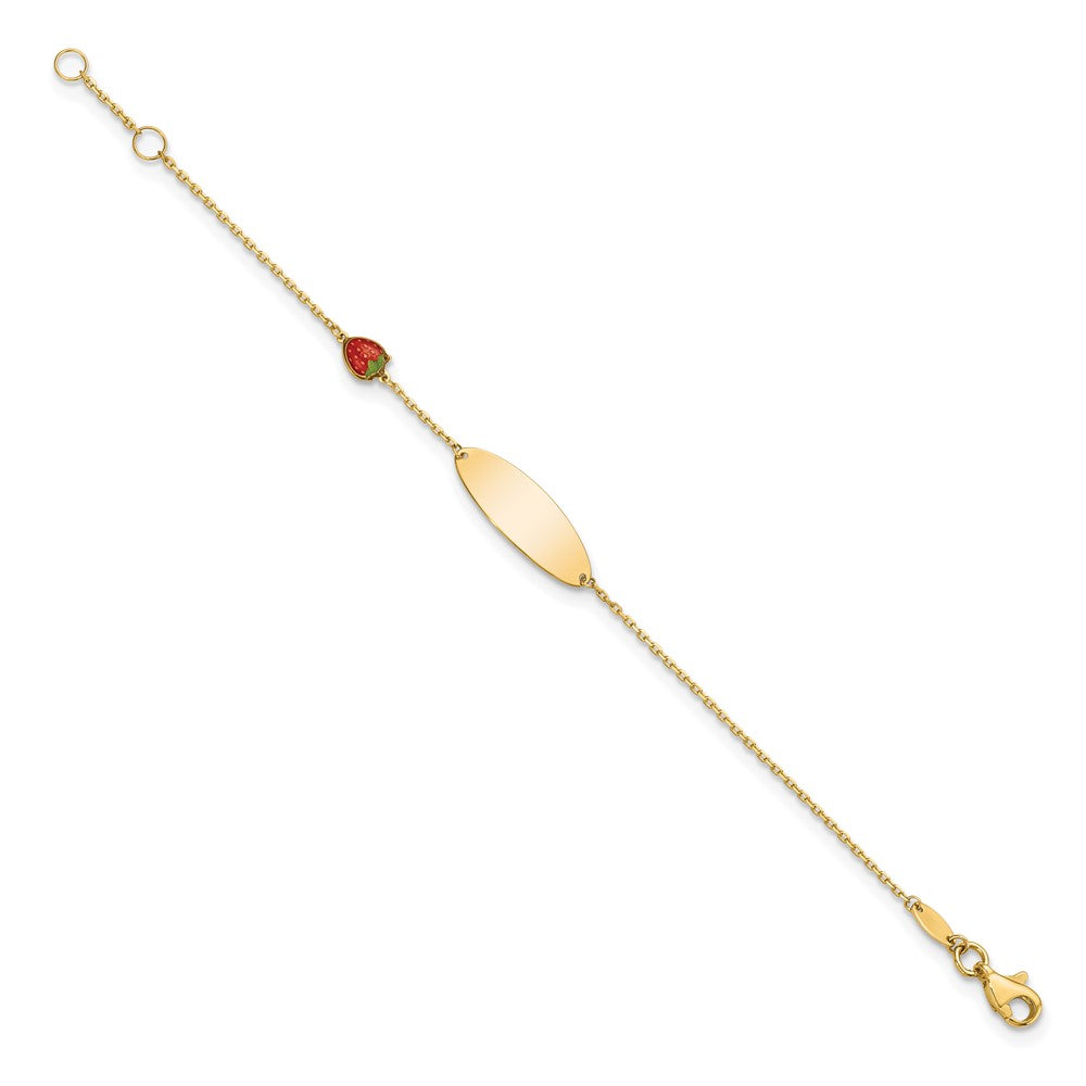 5.5 Zoll 14K Emailliert Strawberry Baby Id 5.5 Zoll Mit.5 in Verlängerung Armband