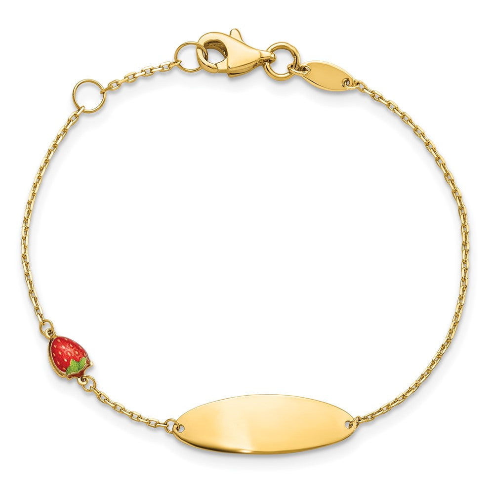 5.5 Zoll 14K Emailliert Strawberry Baby Id 5.5 Zoll Mit.5 in Verlängerung Armband