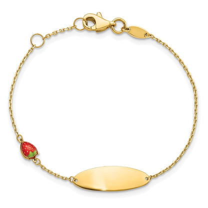 5.5 Zoll 14K Emailliert Strawberry Baby Id 5.5 Zoll Mit.5 in Verlängerung Armband