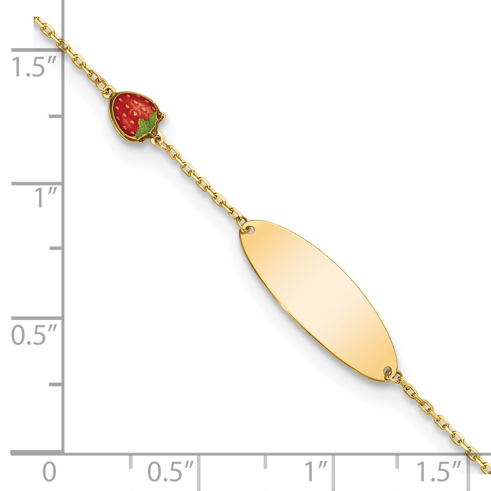 5.5 Zoll 14K Emailliert Strawberry Baby Id 5.5 Zoll Mit.5 in Verlängerung Armband