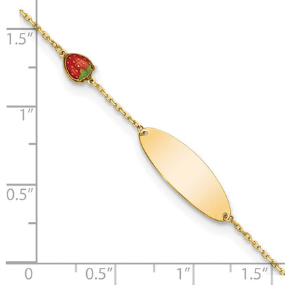 5.5 Zoll 14K Emailliert Strawberry Baby Id 5.5 Zoll Mit.5 in Verlängerung Armband