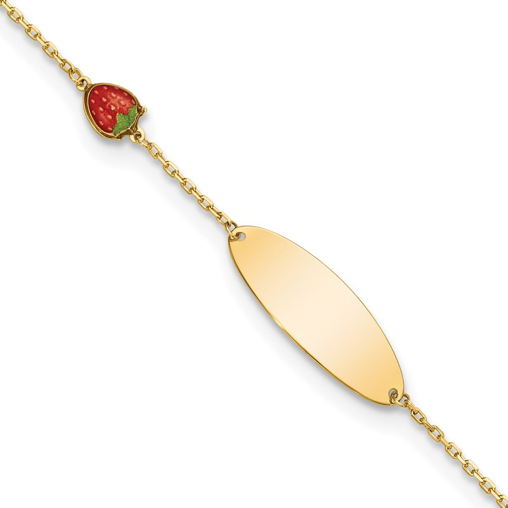 5.5 Zoll 14K Emailliert Strawberry Baby Id 5.5 Zoll Mit.5 in Verlängerung Armband