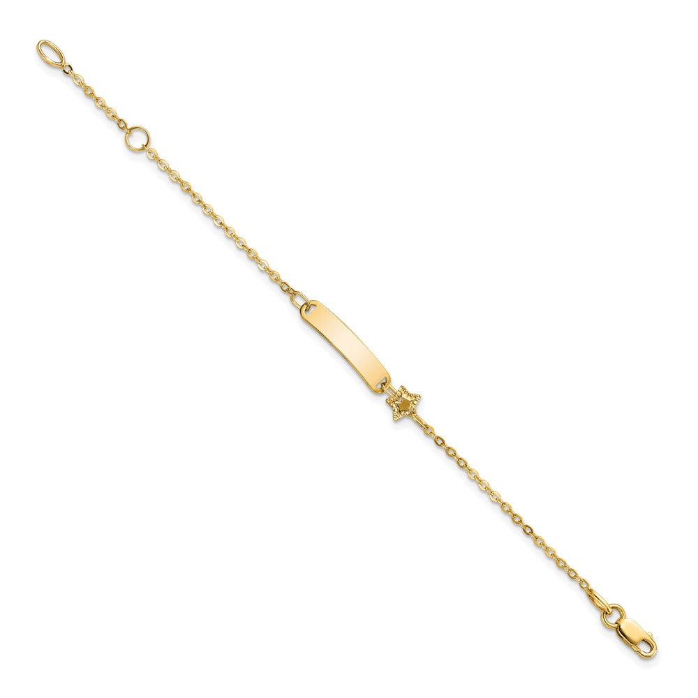 5.5 Zoll 14K Poliert Id mit Stern Childrens Armband