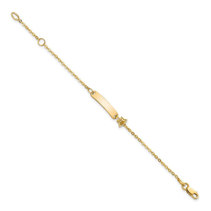 5.5 Zoll 14K Poliert Id mit Stern Childrens Armband