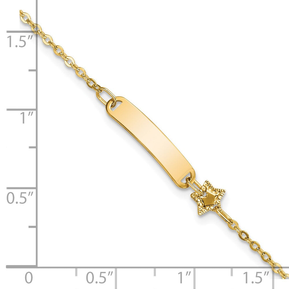 5.5 Zoll 14K Poliert Id mit Stern Childrens Armband