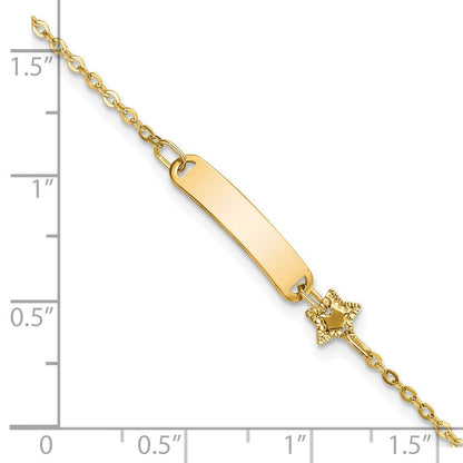 5.5 Zoll 14K Poliert Id mit Stern Childrens Armband