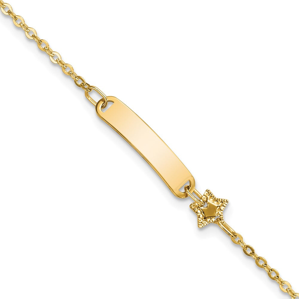 5.5 Zoll 14K Poliert Id mit Stern Childrens Armband