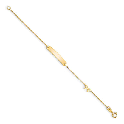 5.5 Zoll 14K Poliert 5.5 Zoll Schleife Id Armband