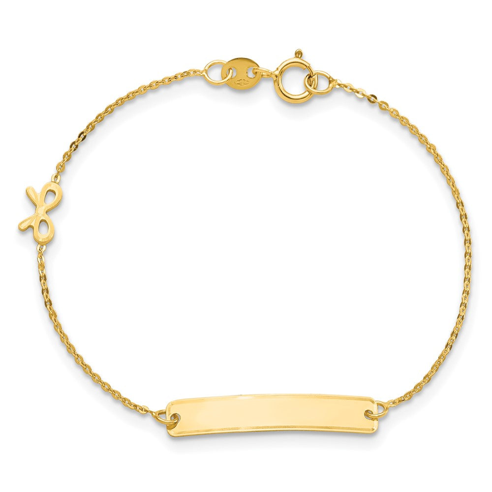 5.5 Zoll 14K Poliert 5.5 Zoll Schleife Id Armband