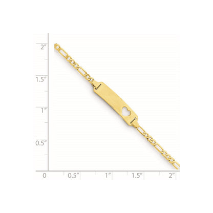 14K Ausgeschnitten Herz Figaro Glieder Id Armband