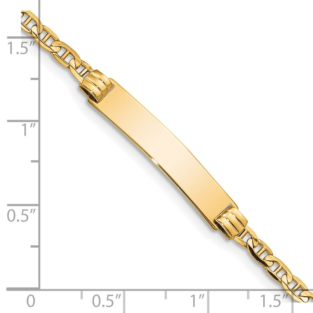 Massiv 14K Gelbgold Kinder Anker Glieder Id Armband