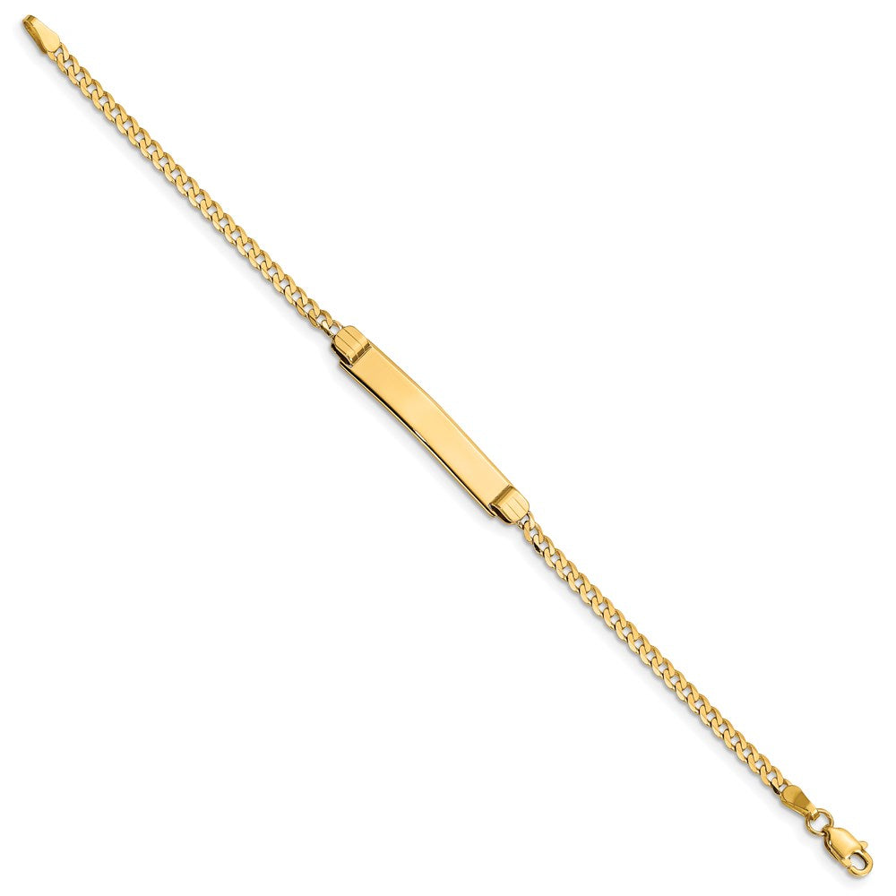 Massiv 14K Gelbgold Kinder Panzer Glieder Id Armband