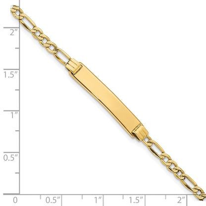 Massiv 14K Gelbgold mit Rhodium Kinder Pavé¬ç Panzer Glieder Id Armband