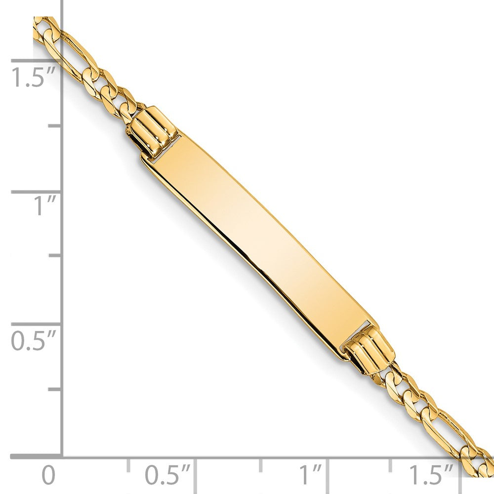 Massiv 14K Gelbgold Kinder Figaro Glieder Id Armband