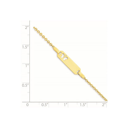 Massiv 14K Gelbgold Kinder Schmetterling Id Armband