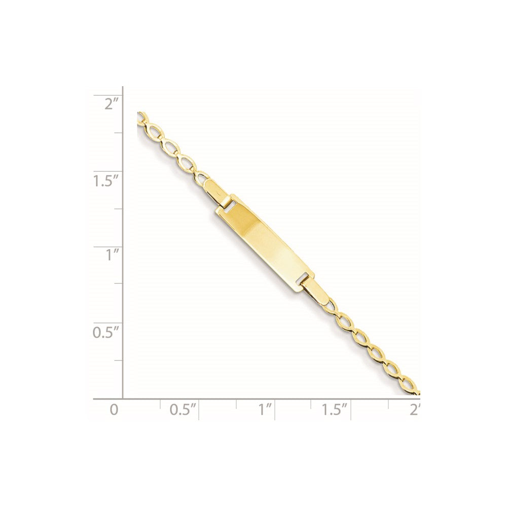 Massiv 14K Gelbgold Kinder Poliert Id Armband