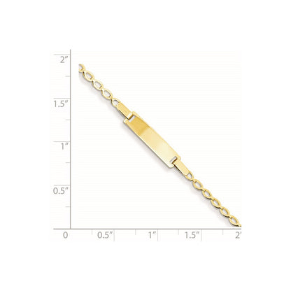 Massiv 14K Gelbgold Kinder Poliert Id Armband