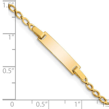Massiv 14K Gelbgold Kinder Poliert Id Armband