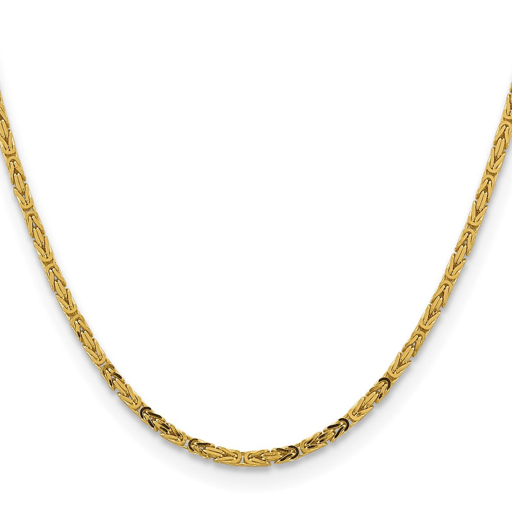 14K Gelbgold 2.5mm Byzantiner mit Karabinerverschluss Halskette