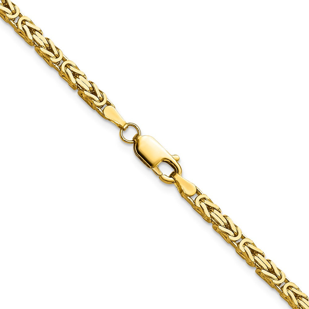 14K Gelbgold 2.5mm Byzantiner mit Karabinerverschluss Halskette