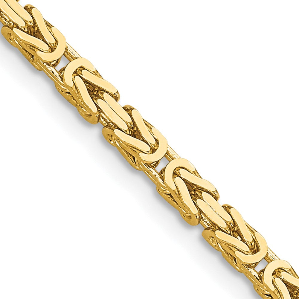 14K Gelbgold 2.5mm Byzantiner mit Karabinerverschluss Halskette