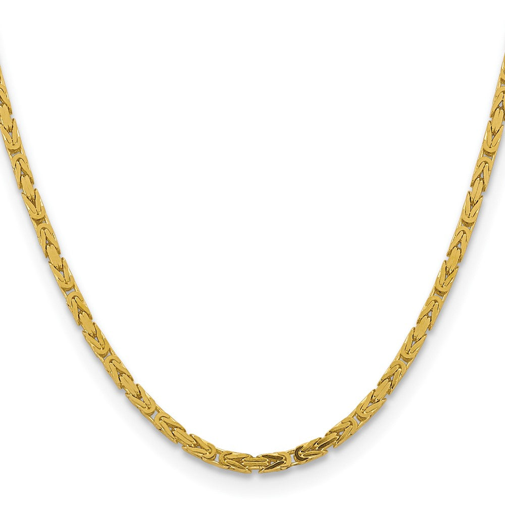 14K Gelbgold 3.25mm Byzantiner mit Karabinerverschluss Halskette