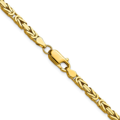 14K Gelbgold 3.25mm Byzantiner mit Karabinerverschluss Halskette