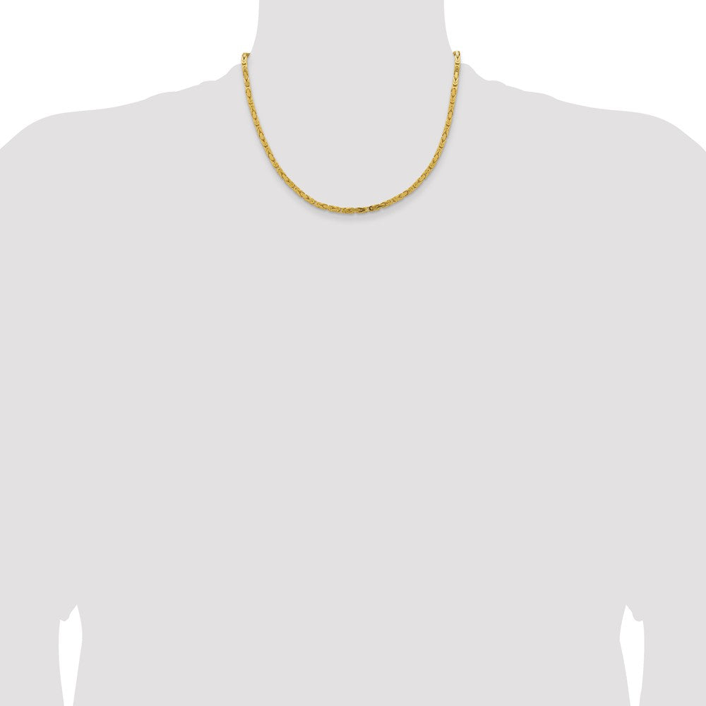 14K Gelbgold 3.25mm Byzantiner mit Karabinerverschluss Halskette