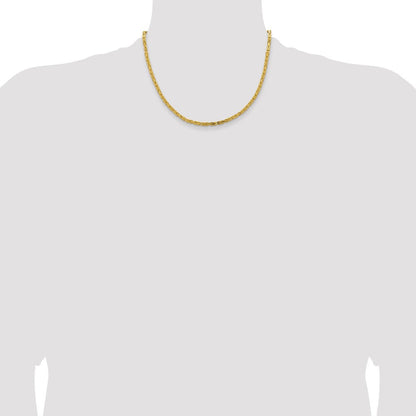14K Gelbgold 3.25mm Byzantiner mit Karabinerverschluss Halskette