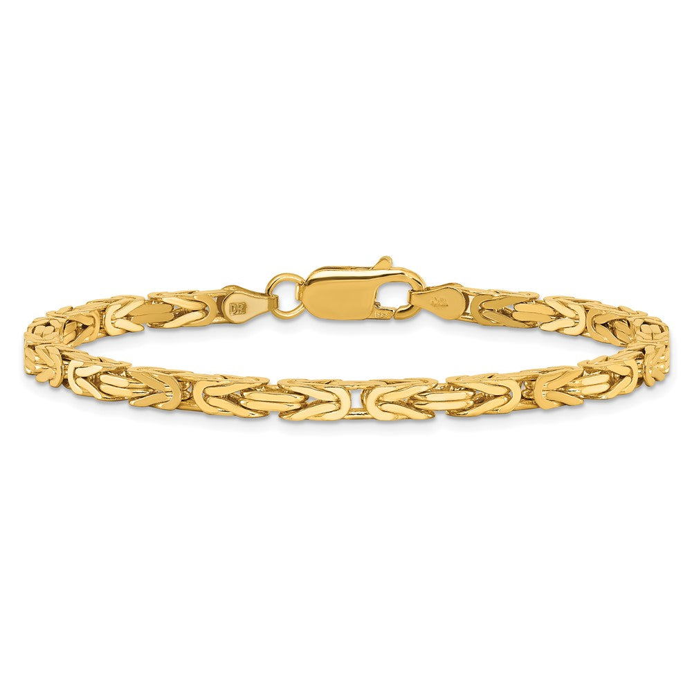 14K Gelbgold 3.25mm Byzantiner mit Karabinerverschluss Gliederarmband