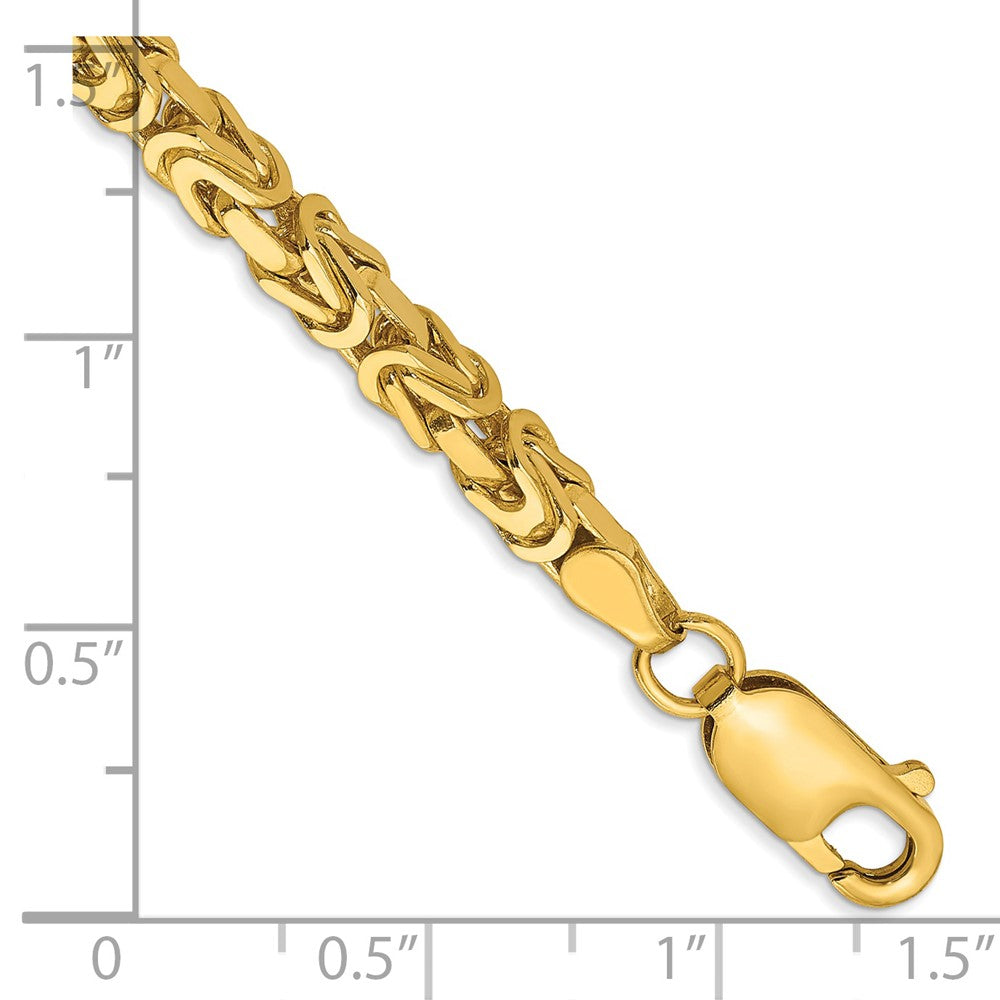 14K Gelbgold 3.25mm Byzantiner mit Karabinerverschluss Gliederarmband