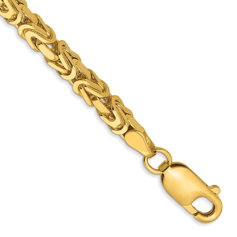 14K Gelbgold 3.25mm Byzantiner mit Karabinerverschluss Gliederarmband