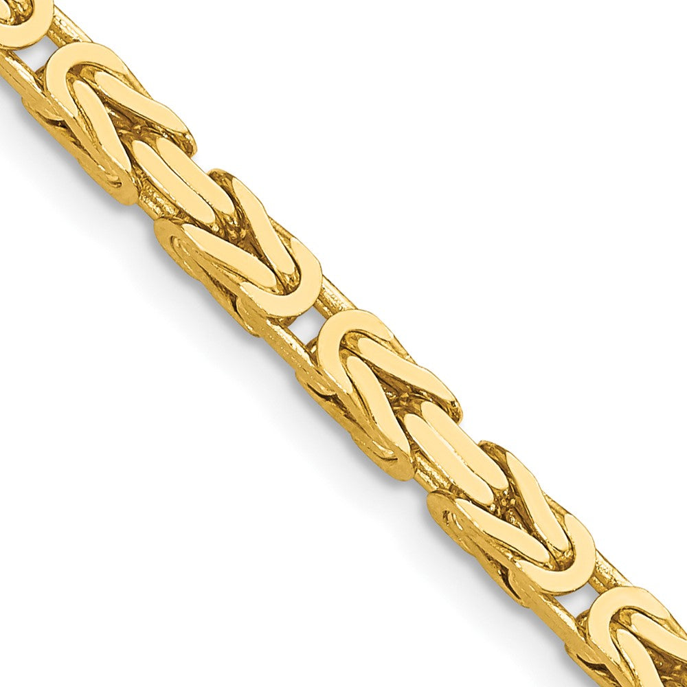 14K Gelbgold 3.25mm Byzantiner mit Karabinerverschluss Halskette