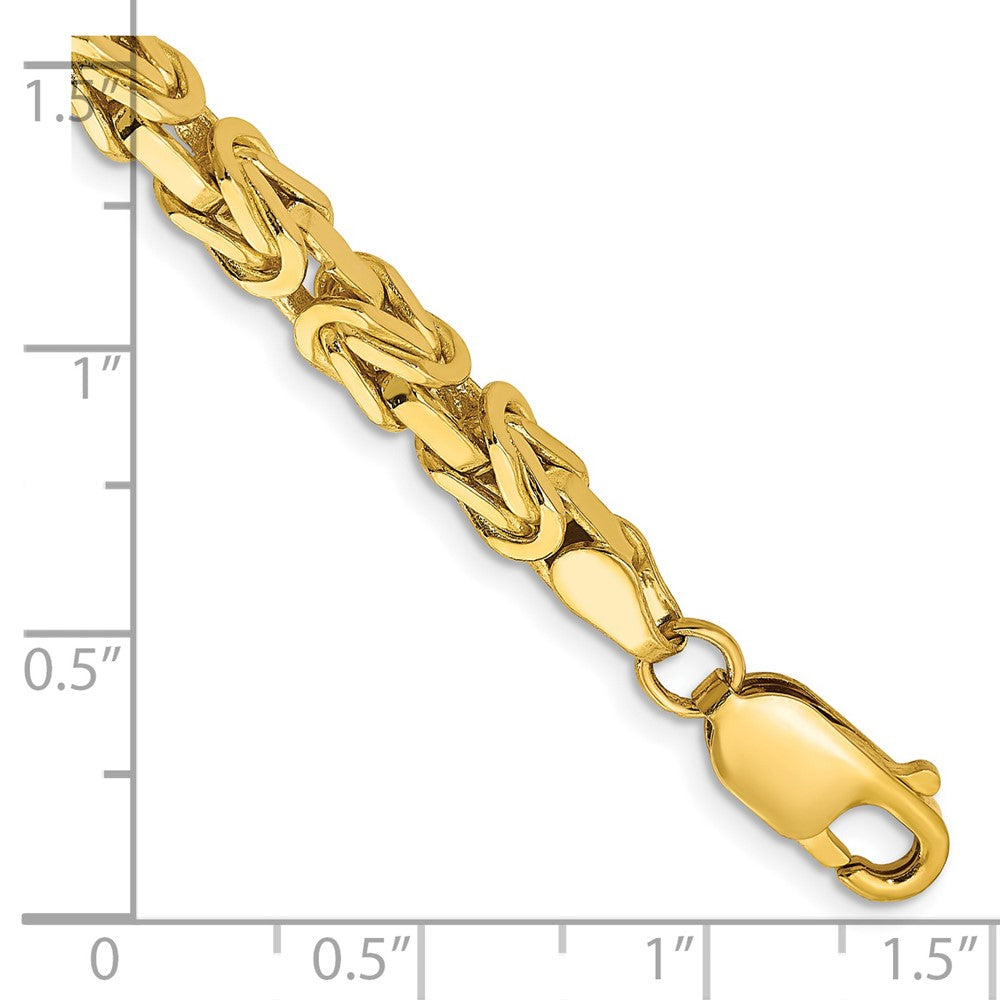 14K Gelbgold 4mm Byzantiner mit Karabinerverschluss Gliederarmband