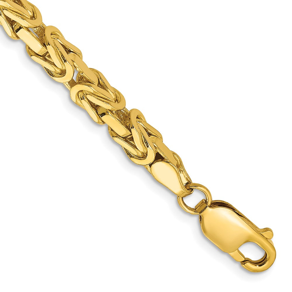 14K Gelbgold 4mm Byzantiner mit Karabinerverschluss Gliederarmband