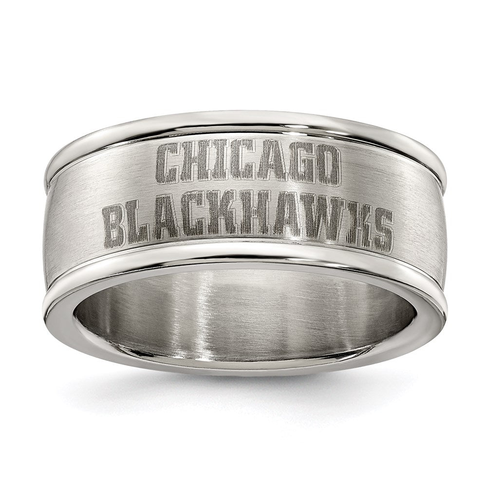 Edelstahl Chicago Blackhawks Logo Ring Größe 6