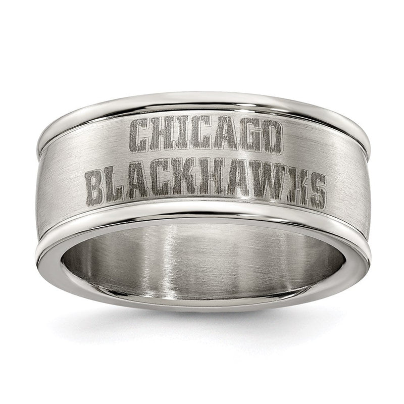 Edelstahl Chicago Blackhawks Logo Ring Größe 6