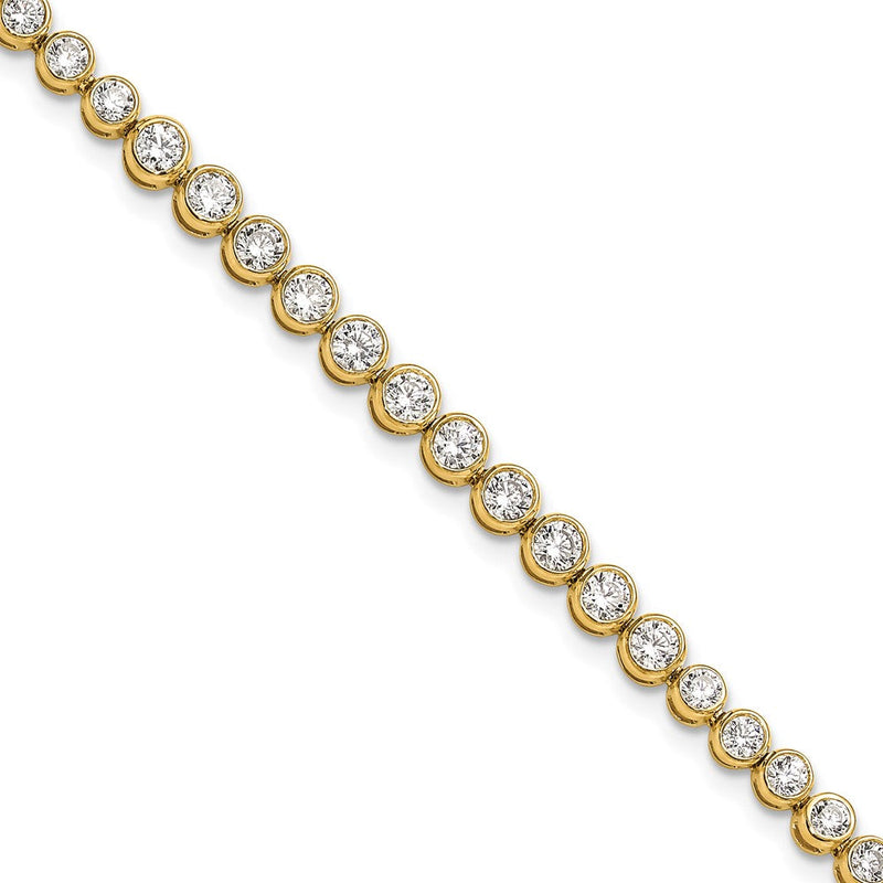 14K Gelbgold 3 Ct. Im Labor Gezüchtet Diamant Vs/si+ G+ 7 Zoll Zargenfassung Set Tennis Armband