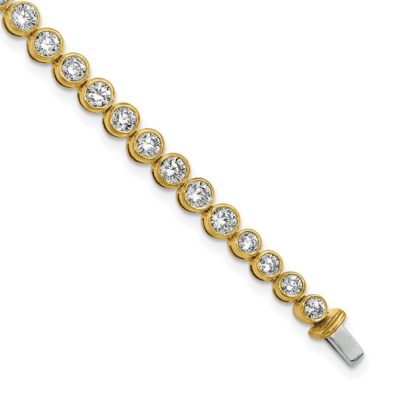 14K Gelbgold 5 Ct. Im Labor Gezüchtet Diamant Vs/si+ G+ 7 Zoll Zargenfassung Set Tennis Armband