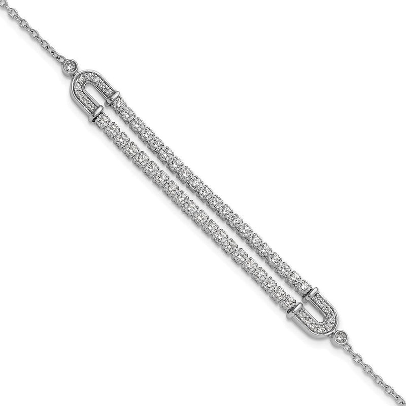14K Weißgold 2 Ct. Im Labor Gezüchtet Diamant Vs/si+ G+ 6.5 Zoll mit 1 Zoll Extention Armband