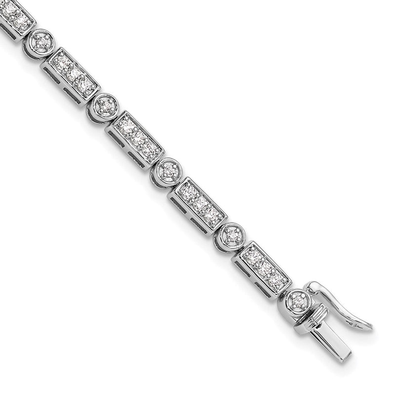 14K Weißgold 1 3/8 Ct. Im Labor Gezüchtet Diamant Vs/si+ G+ 7 Zoll Armband
